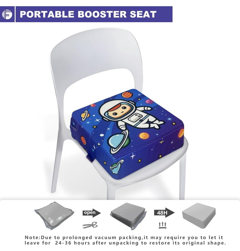 Funcority Toddler Booster Seat for Dining Table, Portable Booster Seat for Kitchen Chair, 4 Inch High-Density Foam Cushion with Adjustable Safety Straps and Non-Slip Bottom, Perfect for Kids Travel and Daily - Image 5